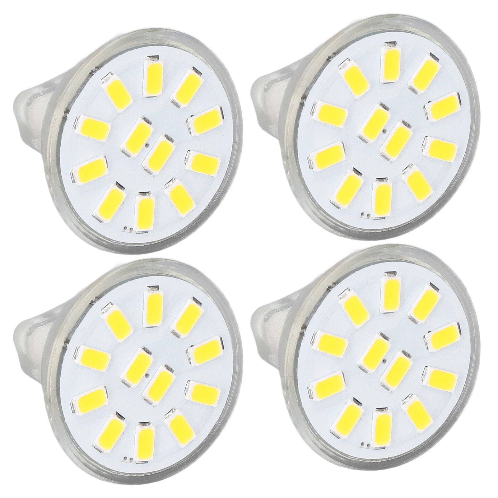 4pcs/set MR11 LED Spot Light Bulb with Dual Needle Base 360° Heat Dissipation 3W 12 LEDs Lamp BulbWarm White — image 4