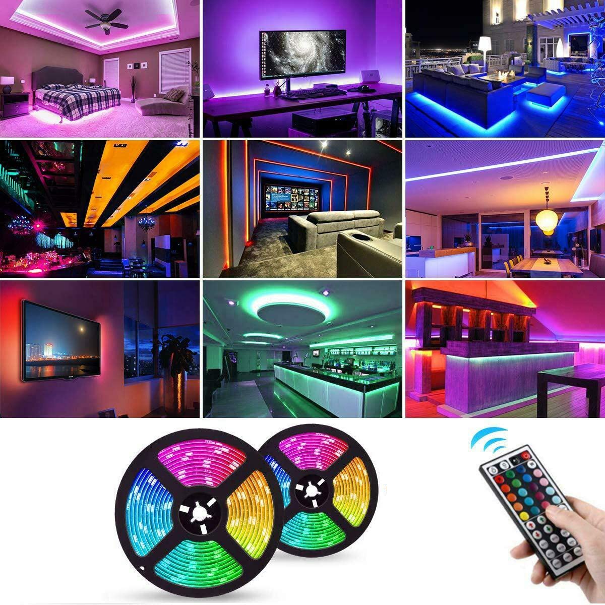5050 RGB LED Strip Lights Waterproof SMD 300 IP65 5m 12V 44key IR Controller โ image 2