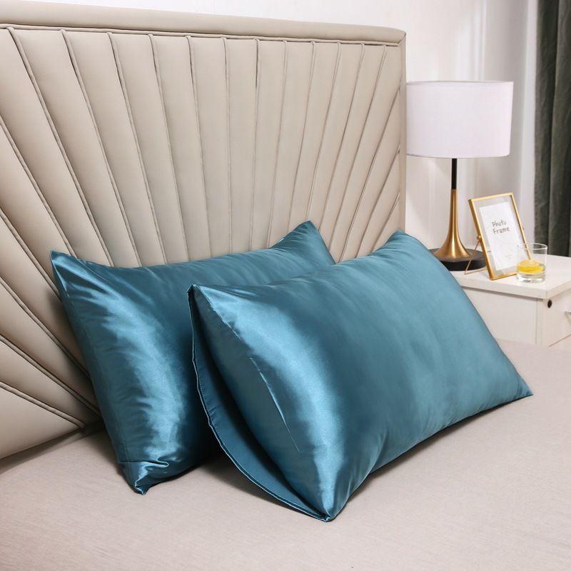 Pillowcase Polyester 60 Thread Count Solid Color Moonlight blue 48 × 74cm【pack of 2】