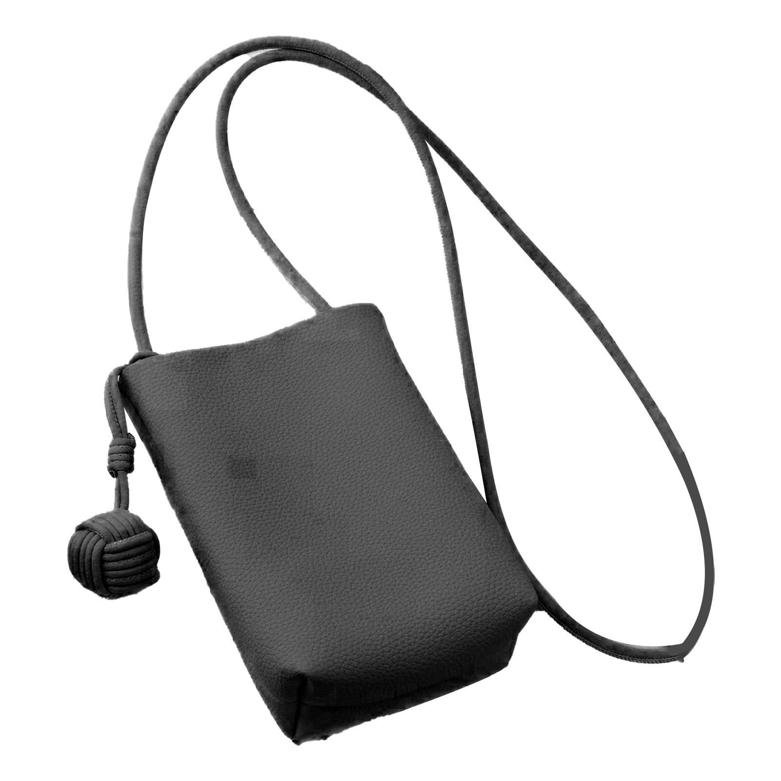 Cell Phone Shoulder Bag PU Leather Cute Mini Wallet Over Shoulder Strap Messenger Bag for Women Black โ image 4
