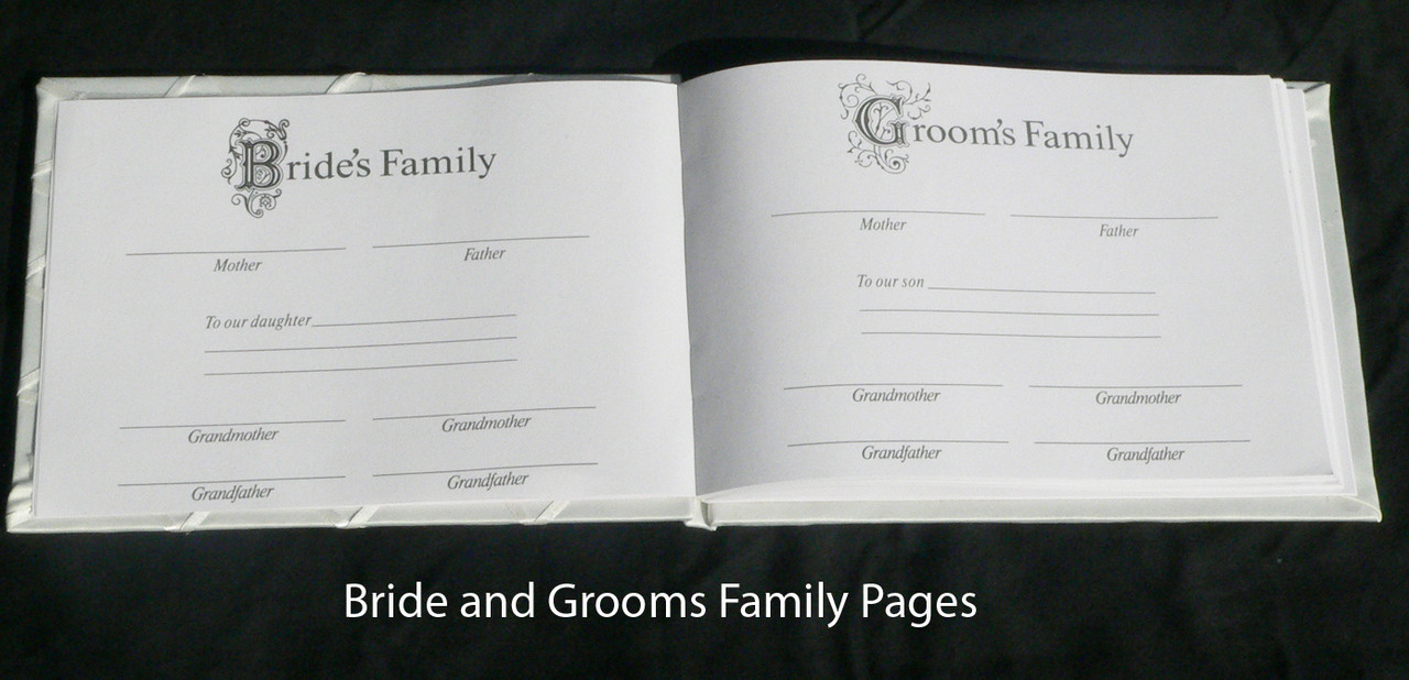 White Wedding Guest Book Register with Silver Pen Matching Stand Set 36 Lined Pages - White Ribbon and Diamante Bow Cover โ image 5