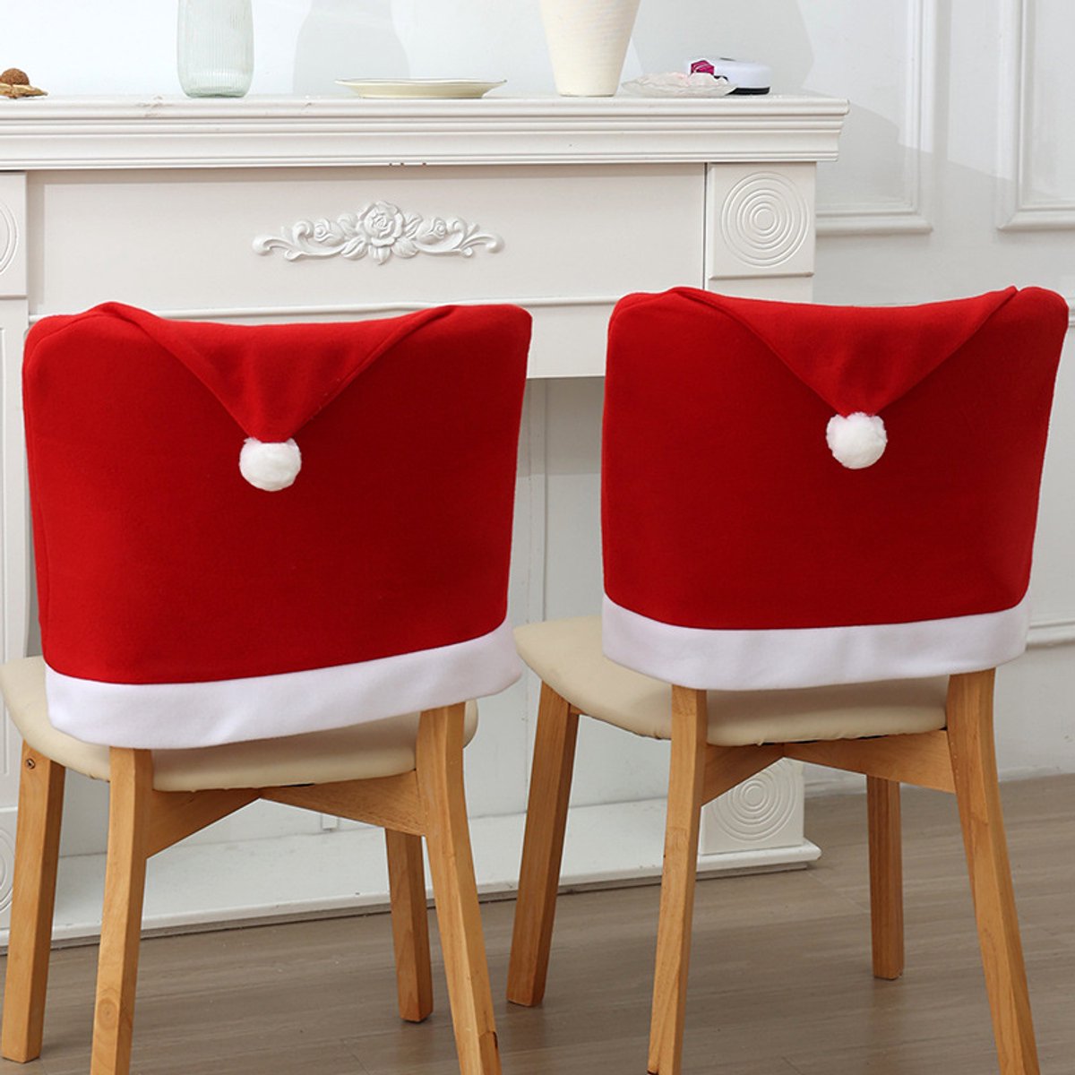 Chair Covers - 4 pieces - Christmas chair covers - Red chair covers - Christmas decorations โ image 6