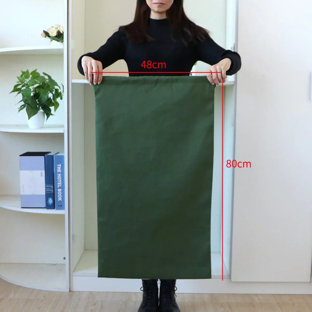 Canvas Drawstring Large Bag Pouch Clothes Craft Storage Laundry - White-74X120cm โ image 3