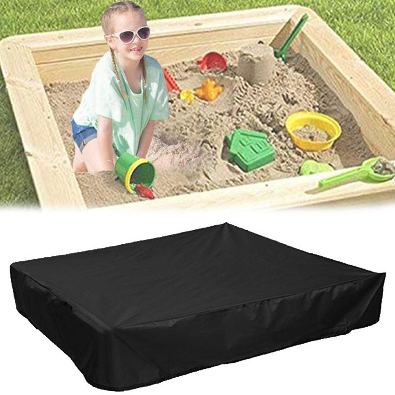 420D Heavy Duty Sandbox with Cover, Sand Coxes for Kids Outdoor Square Sandboxes Sandpit Cover (Black), Cover Only 200X200cm โ image 2