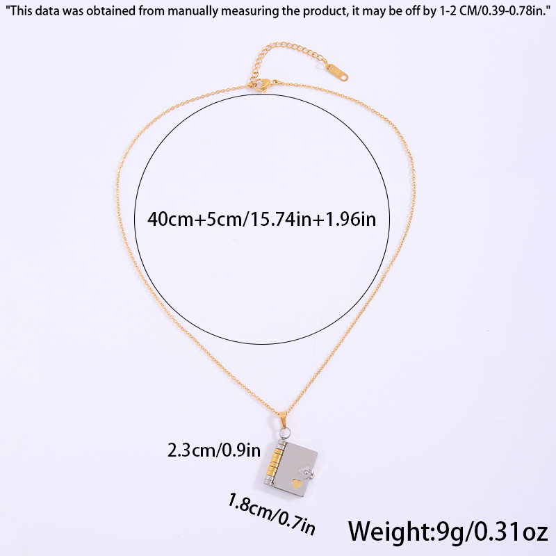 Black-Sliver Titanium Steel Fading-Resistant Envelope Locket Necklace - Openable Love Letter Pendant for Couples โ image 5