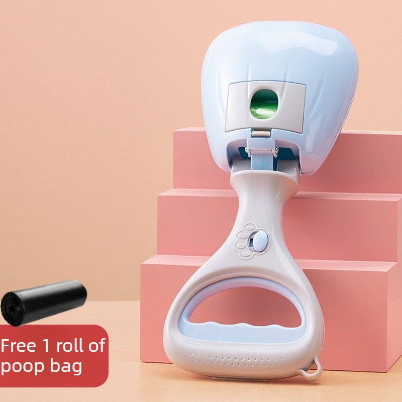 Portable Dog Poop Pickup Tool for Outdoor Walks-blue