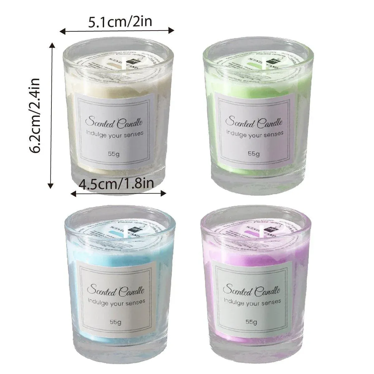 4Pcs Aroma Candles Smokeless Glass Scented Candles Gift Set for Relaxation โ image 3