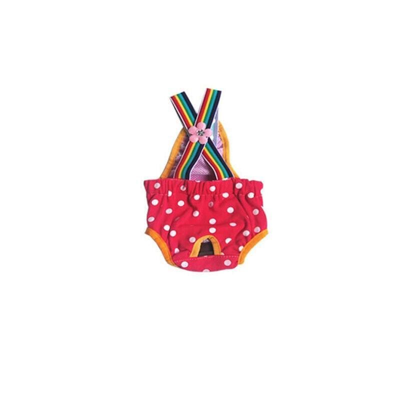 Female Pet Dog Cat Puppy Pant Menstrual Sanitary Nappy Diaper Wrap Underwear Red - L