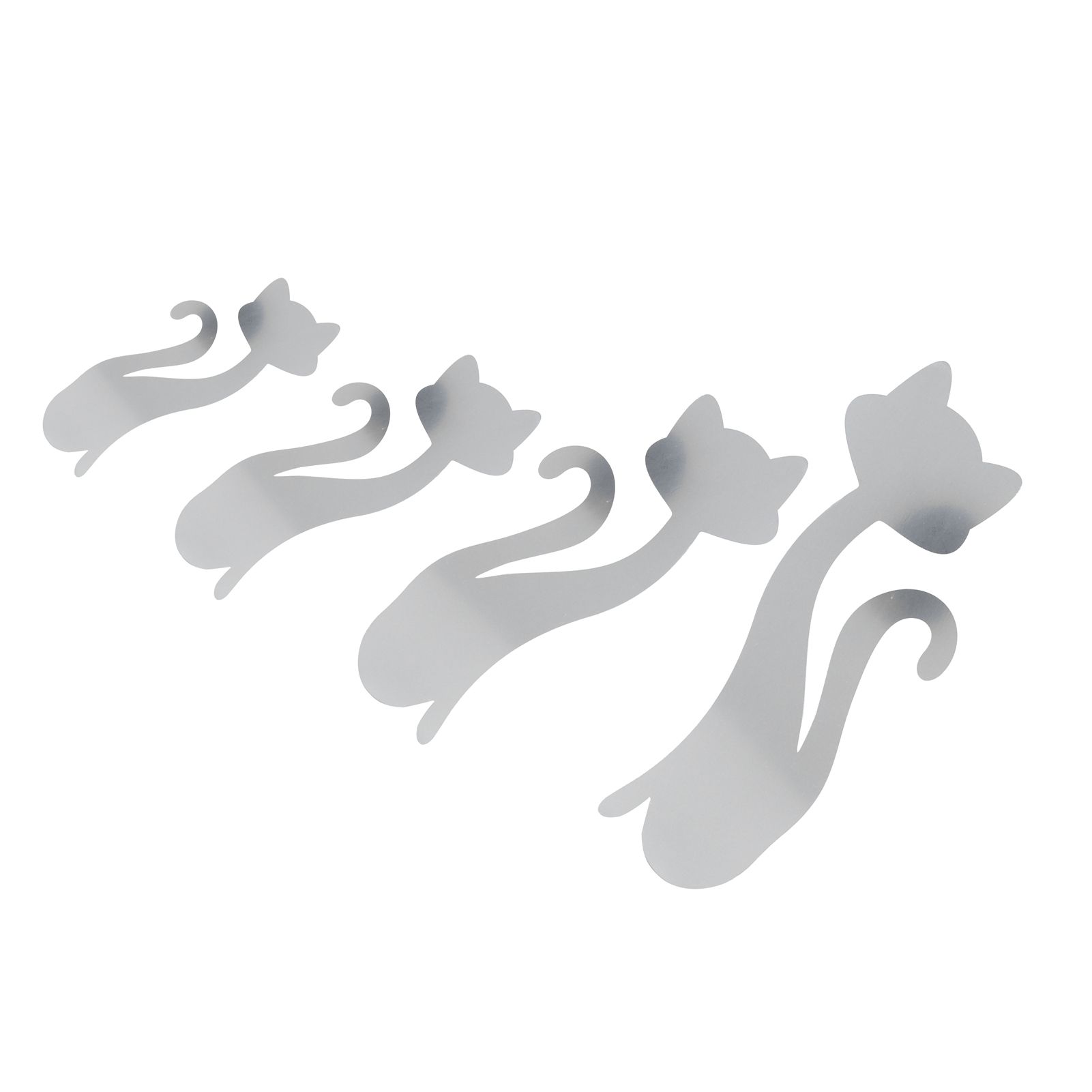 Cat Shape Mirror Wall Stickers Home Living Room Bedroom DIY Wall Art DecorationsSilver — image 2