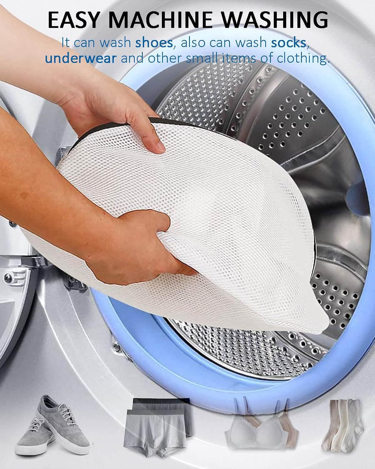 2 Piece Washing Machine Shoe Bag Set Reusable, 38 x 21 x 23 cm — image 4