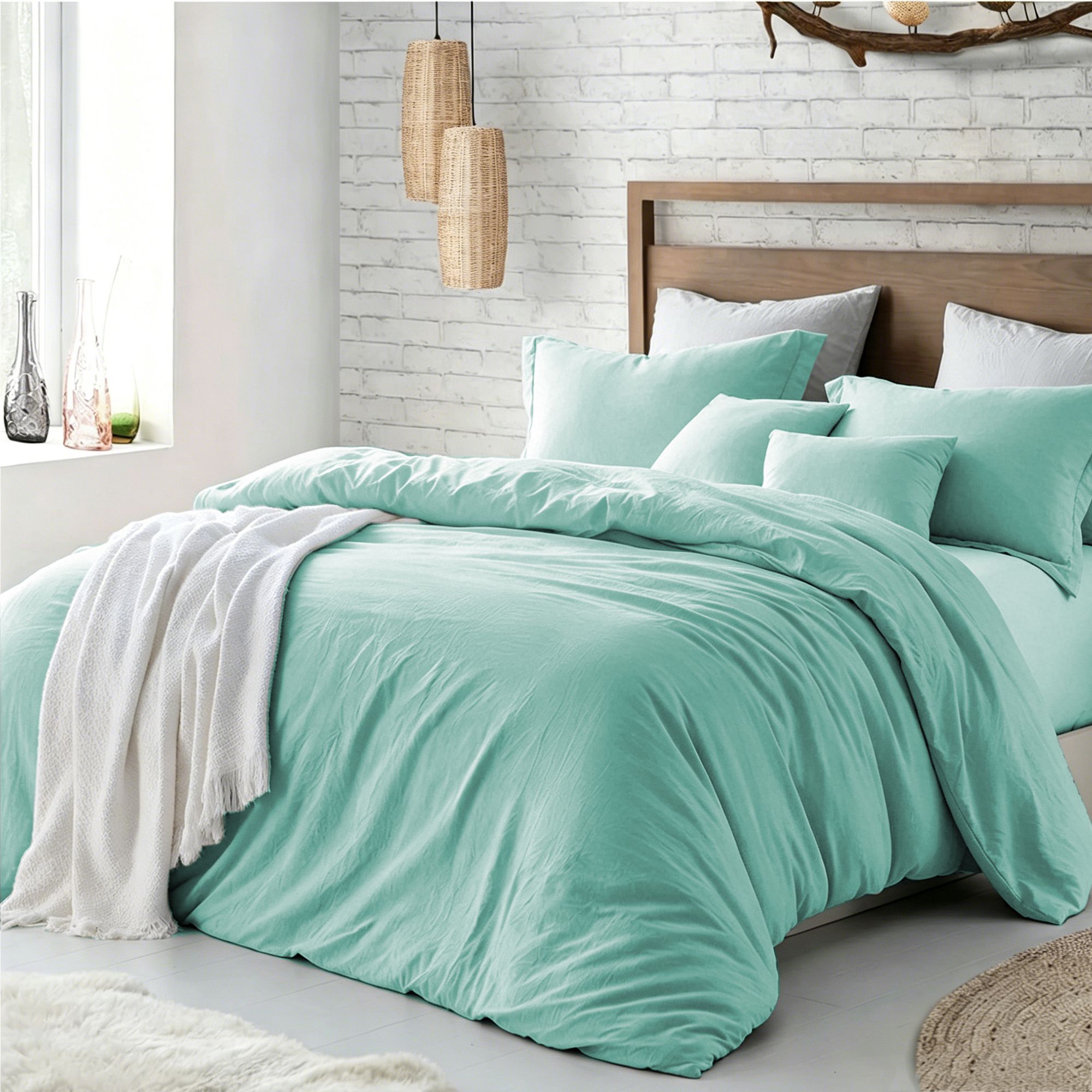 Hotel Soft Microfiber Duvet Cover Set-2000TC Quilt Cover Set & Pillowcases -1 Donna Cover Zipper Closure & 1 x Pillowcases-Breathable Bedding - Wrinkle, Fade