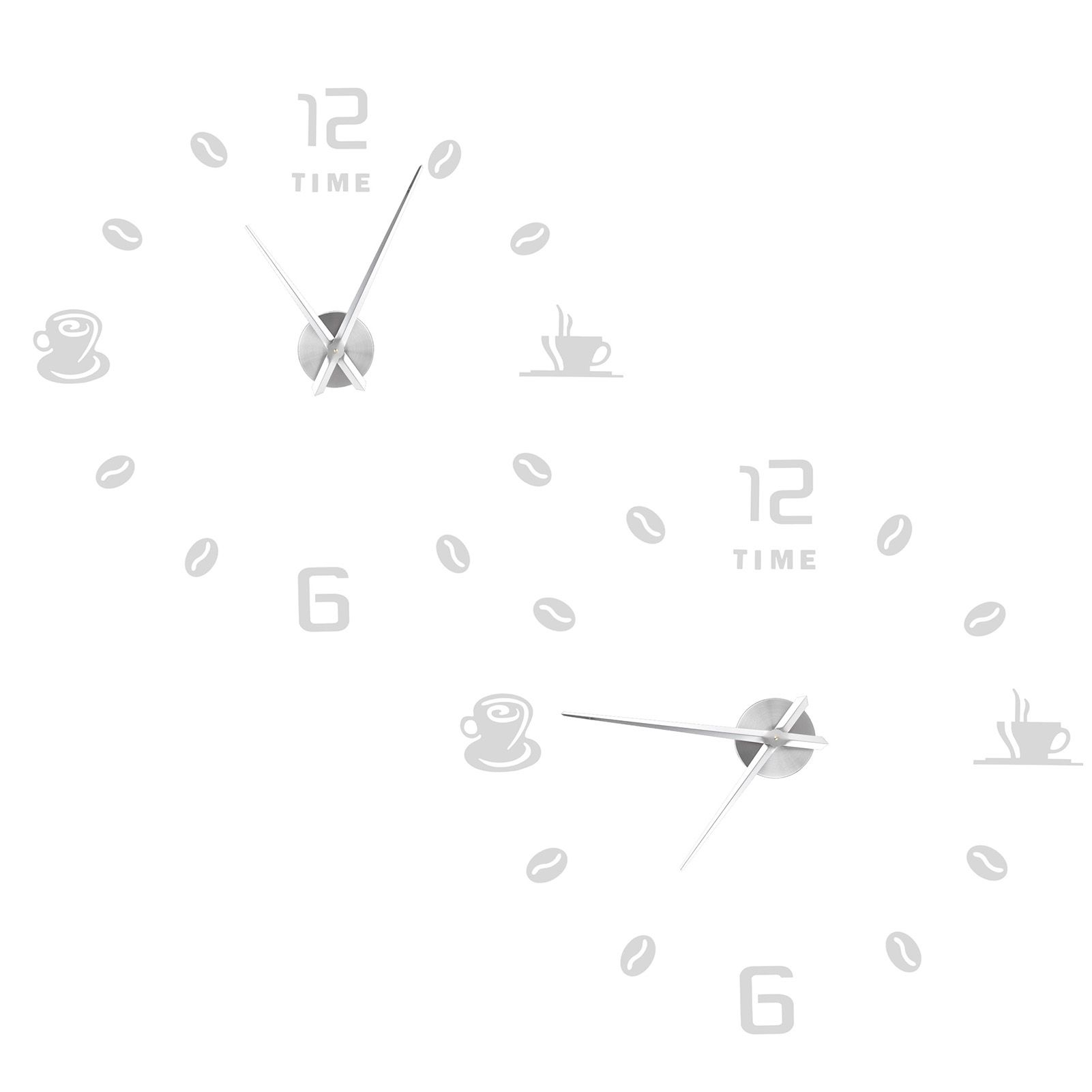 Modern Large Frameless DIY Wall Clock Mirror Surface Sticker for Home Office Room DecorSilver โ image 2