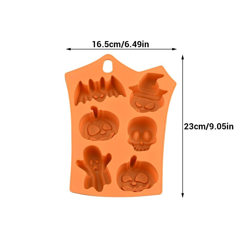 2Pcs Halloween Silicone Baking Molds with Pumpkin Skeleton Head Bat Ghost Shape Cake Mold Cupcake Chocolate Mold Halloween DIY Baking Tools โ image 2