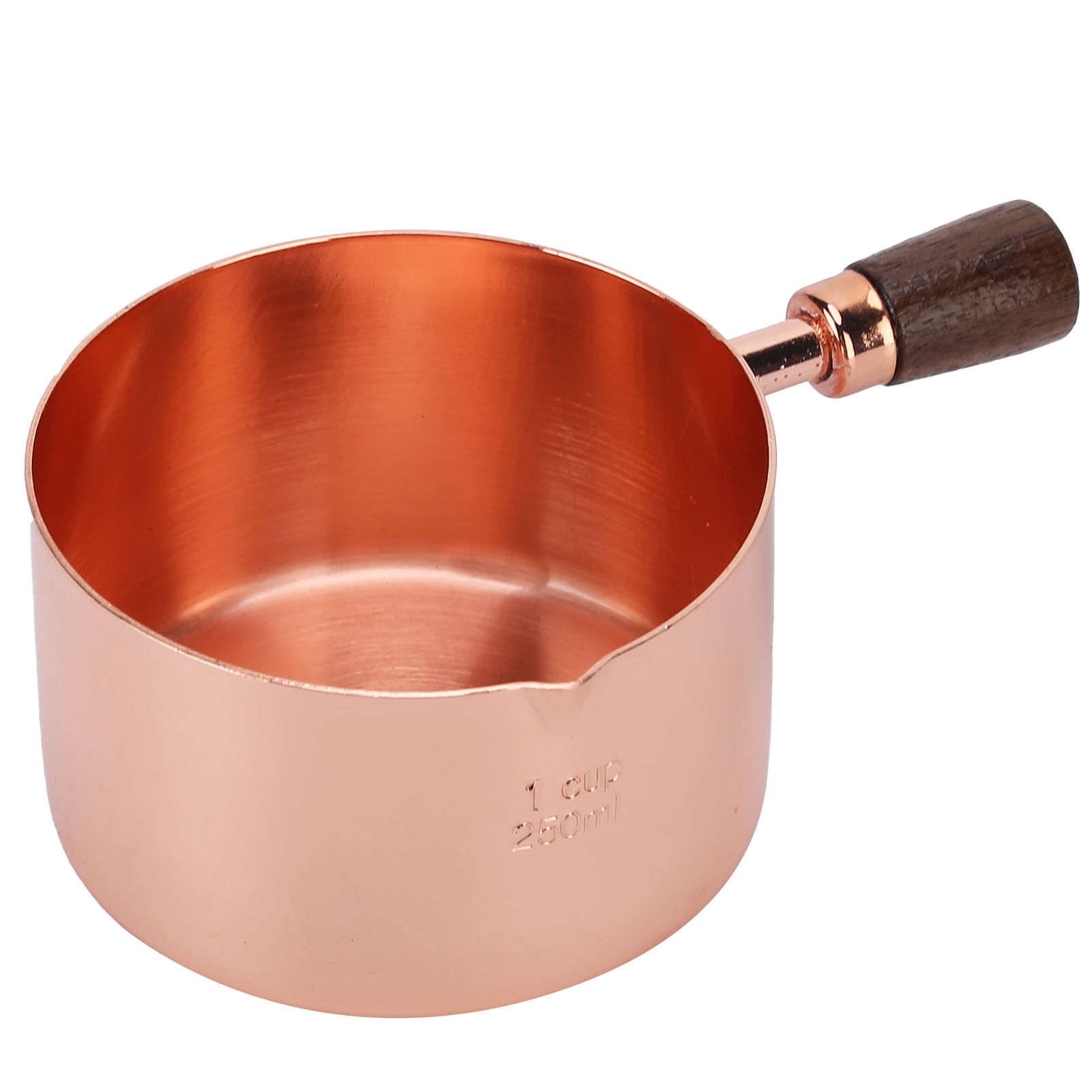 Sauce Pan Wooden Handle Rose Gold Stainless Steel Sauce Pot for Cooking Kitchen Ware1cup โ image 5