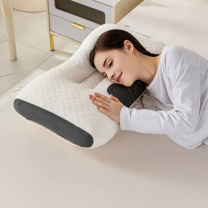 Knitted Neck Pillow Ultra Soft Pillow Breathable Pillow Moisture Wicking Pillow - Black - Size 600g — image 5