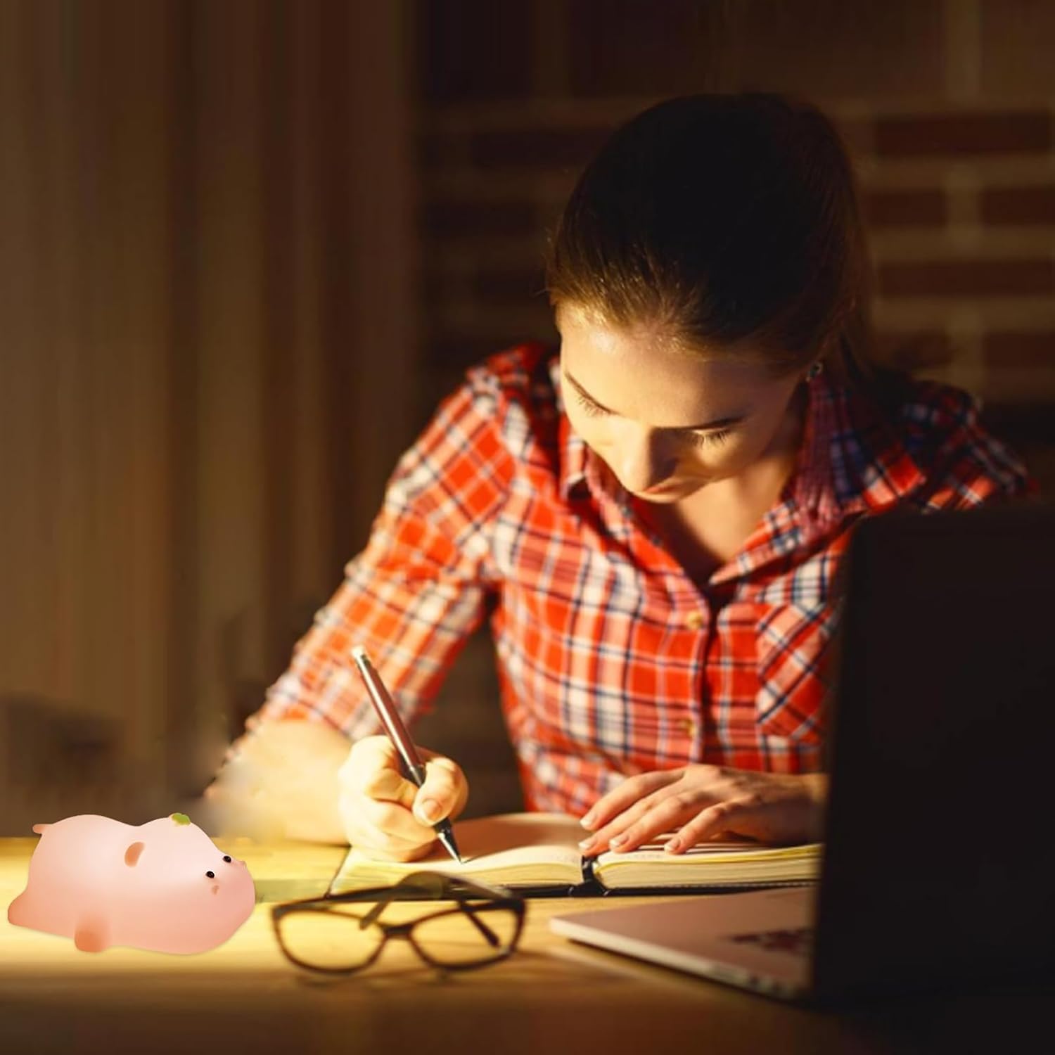 Silicone Night Light, Kids Night Light, Cute Hippo Design, Rechargeable, Pink — image 6