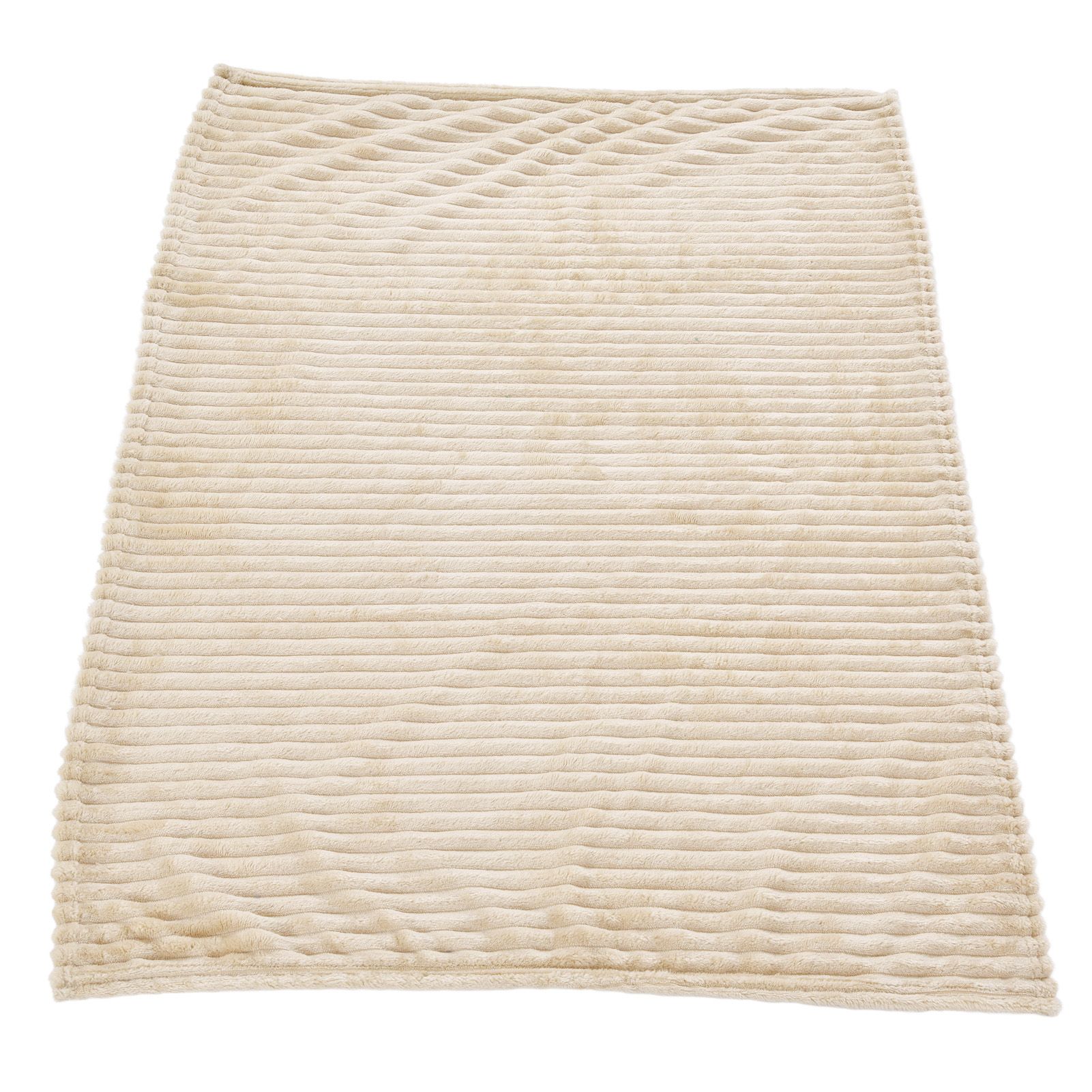 Flannel Throw Blanket Plush Fluffy Light Breathable Fine Workmanship Stylish Simple Soft BlanketBeige โ image 6