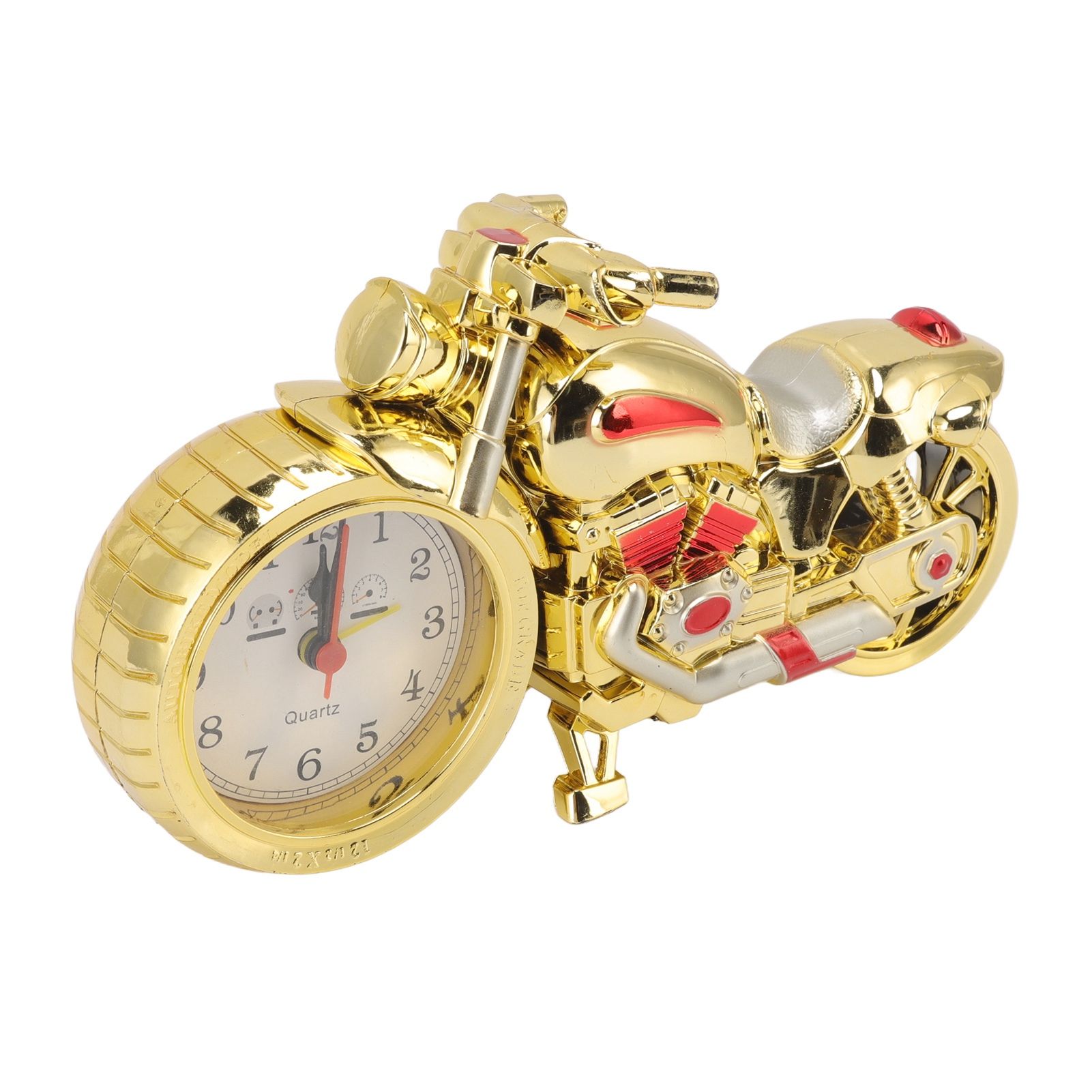 Motorcycle Alarm Clock Ingenious Vintage Simulation Motorcycle Model Alarm Clock for Children Home Car Office 168C Gold, Dual Color โ image 3