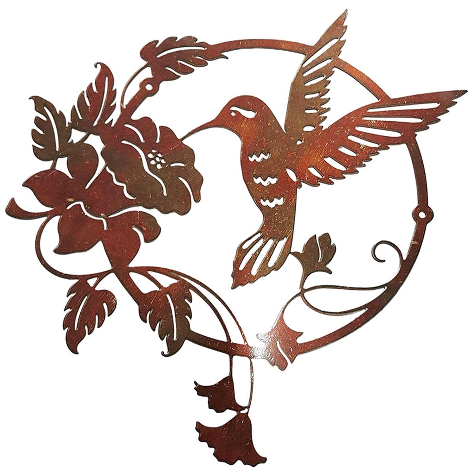 3pc Round metal bird wall art decor, suitable for home garden living room and porch party art decoration-Yellow โ image 3