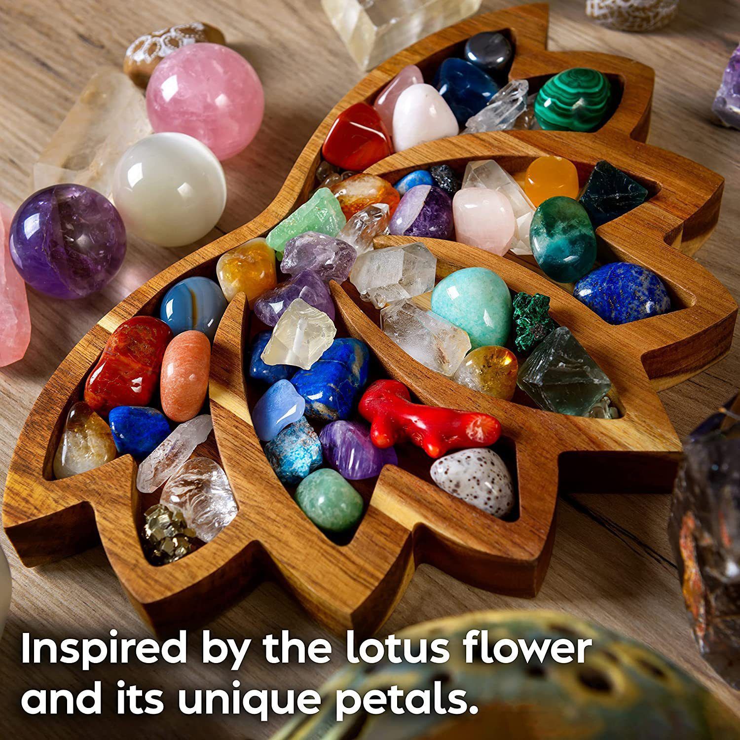 Lotus Crystal Tray for Stones - Display Your Crystals & Healing Stones - Crystal Holder for Stones Display — image 3