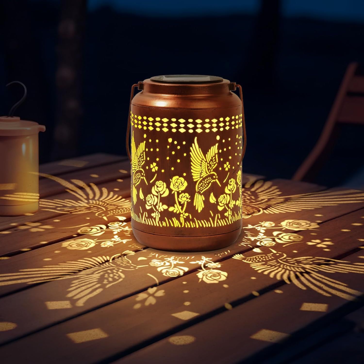 Solar Lanterns Outdoor Waterproof Hummingbird Garden Decor Gifts for Women Mom Grandma Hanging Solar Lights Metal Solar Decoration Outside for Yard, Patio — image 5