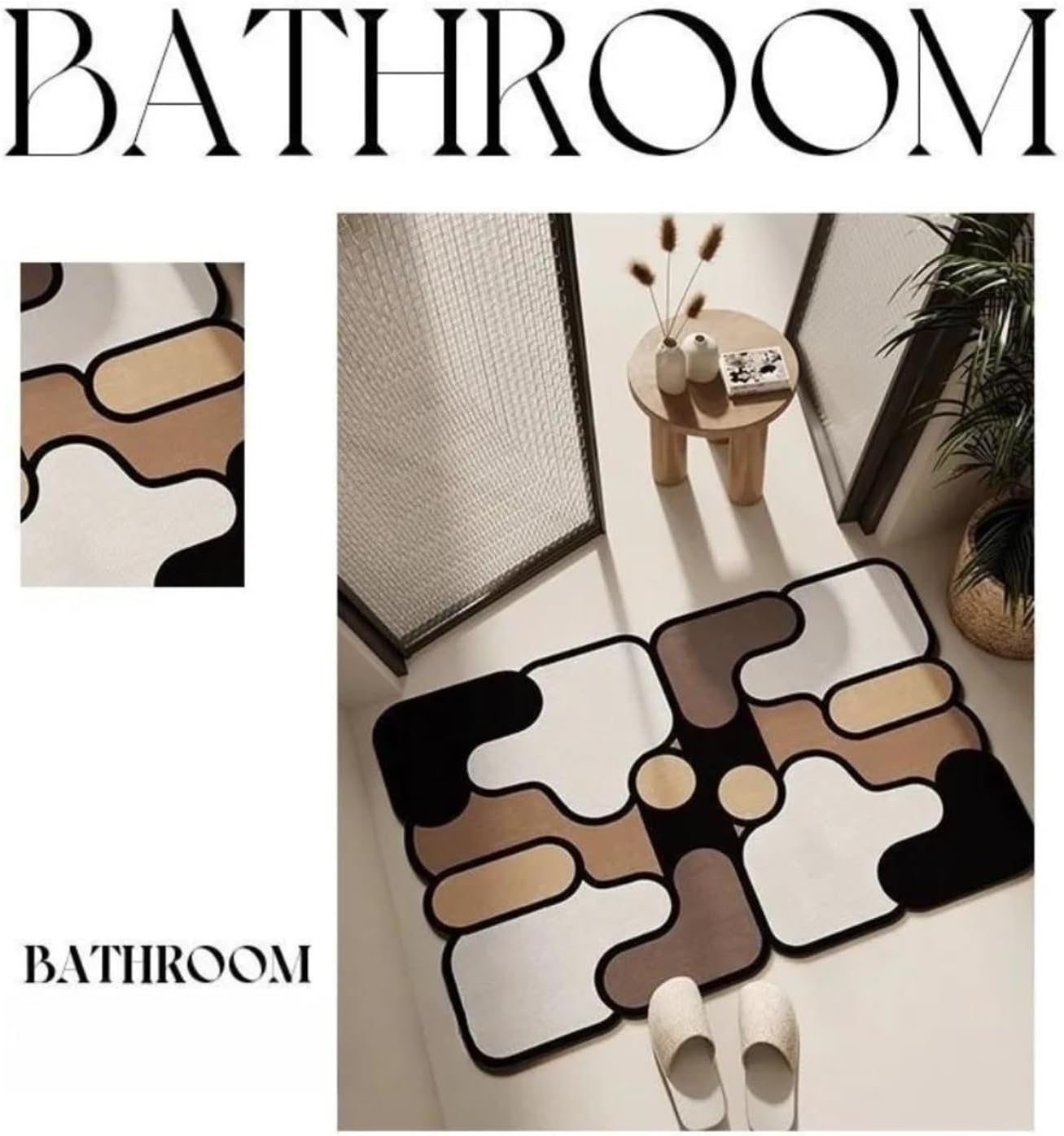 Ultra-Absorbent Instant Dry Diatom Mud Bathroom Mat (50 x 80 CM) - Puzzle Decor Anti-Slip Rubber Rug for Kitchen, Entryway & Shower(Blue) — image 2