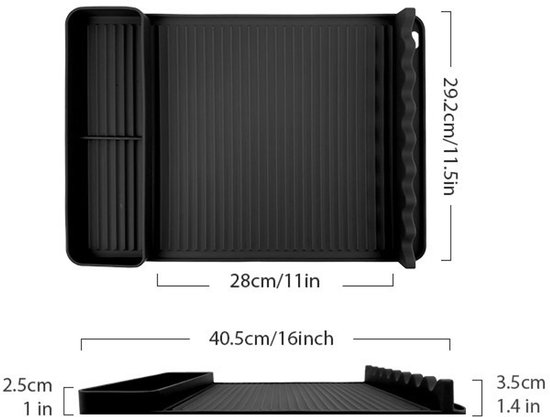 Silicone BBQ Grill Mat - 8-Slot Mat with Drip Tray - Heat-Resistant and Dishwasher-Safe - 40 × 27 cm - Black — image 6
