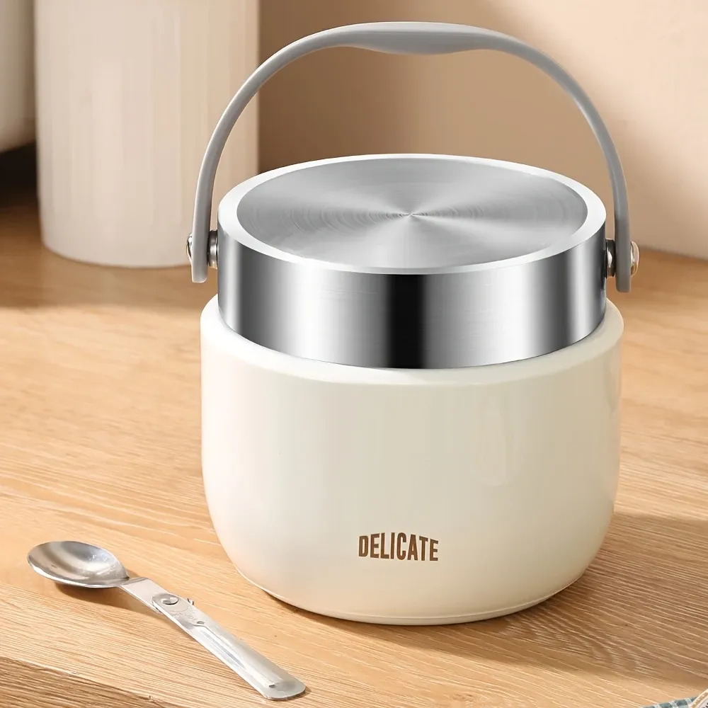 304 Stainless Steel Vacuum Insulated Lunch Box with Leak-Proof Lid – Portable Thermal Food Jar, 6-12H Heat Retention, Perfect for Office, School, Travel & Hot — image 2