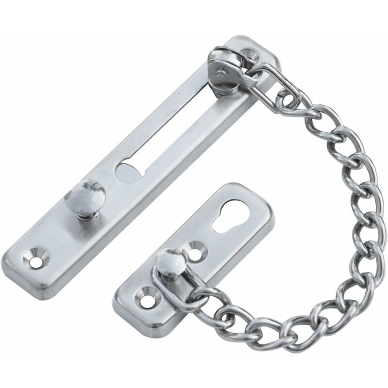 Silver Chain Sliding Security Lock - Door Lock - Interior Sliding Door - Exterior Gate Lock - Door Latch