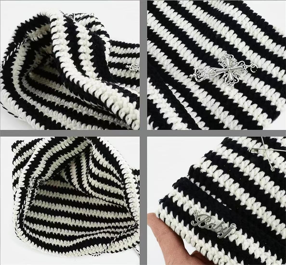 Grunge Beanies Crochet Knitted Hats for Women Girls Fox Cat Ear Goth Emo Alt Y2K Accessories Grunge Clothes โ image 2
