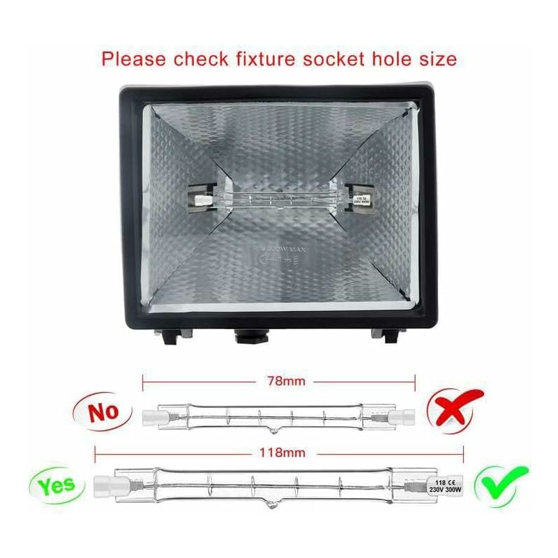 5-pack R7S Halogen Bulb 118mm 200W 230V Dimmable for Construction Floodlights Landscape Lighting Living Room Lighting — image 4