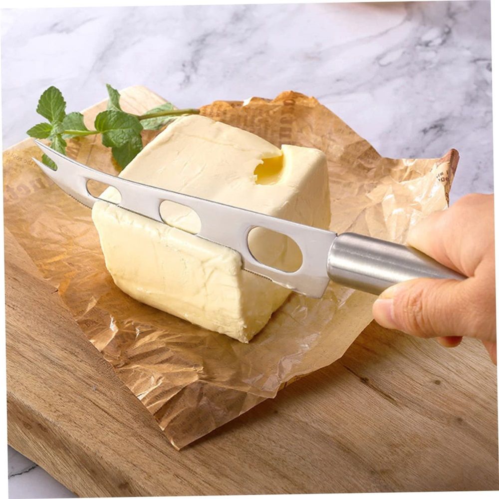 Moist Cheese Knife, Stainless Steel Cheese Slicer Knife Set Cheese Cutting Tools Non-slip Handle (silvery) โ image 3