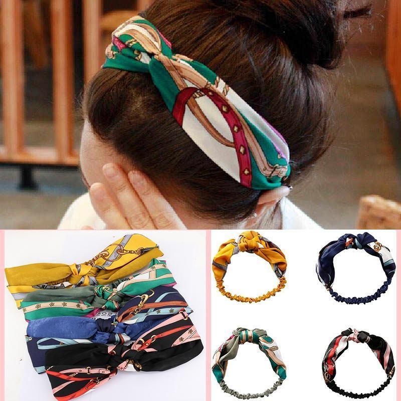 Women Lady Boho Bohemian Cross hair head headband band Scarf Wrap Bandana AU - Yellow — image 4