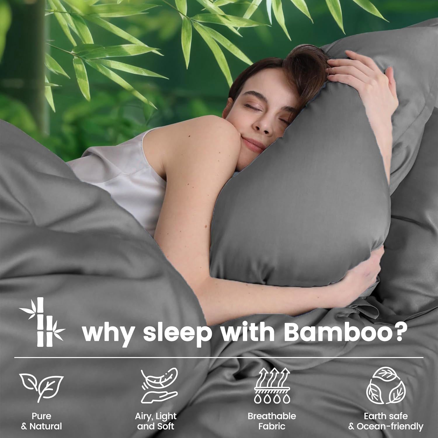 4 Piece Ultra Soft Bamboo Breathable Sheet Set -Hotel 2000TC Breathable Bed Sheets Set with 37 Centimetre Deep Pocket-Breathable Sheets for Hot — image 4