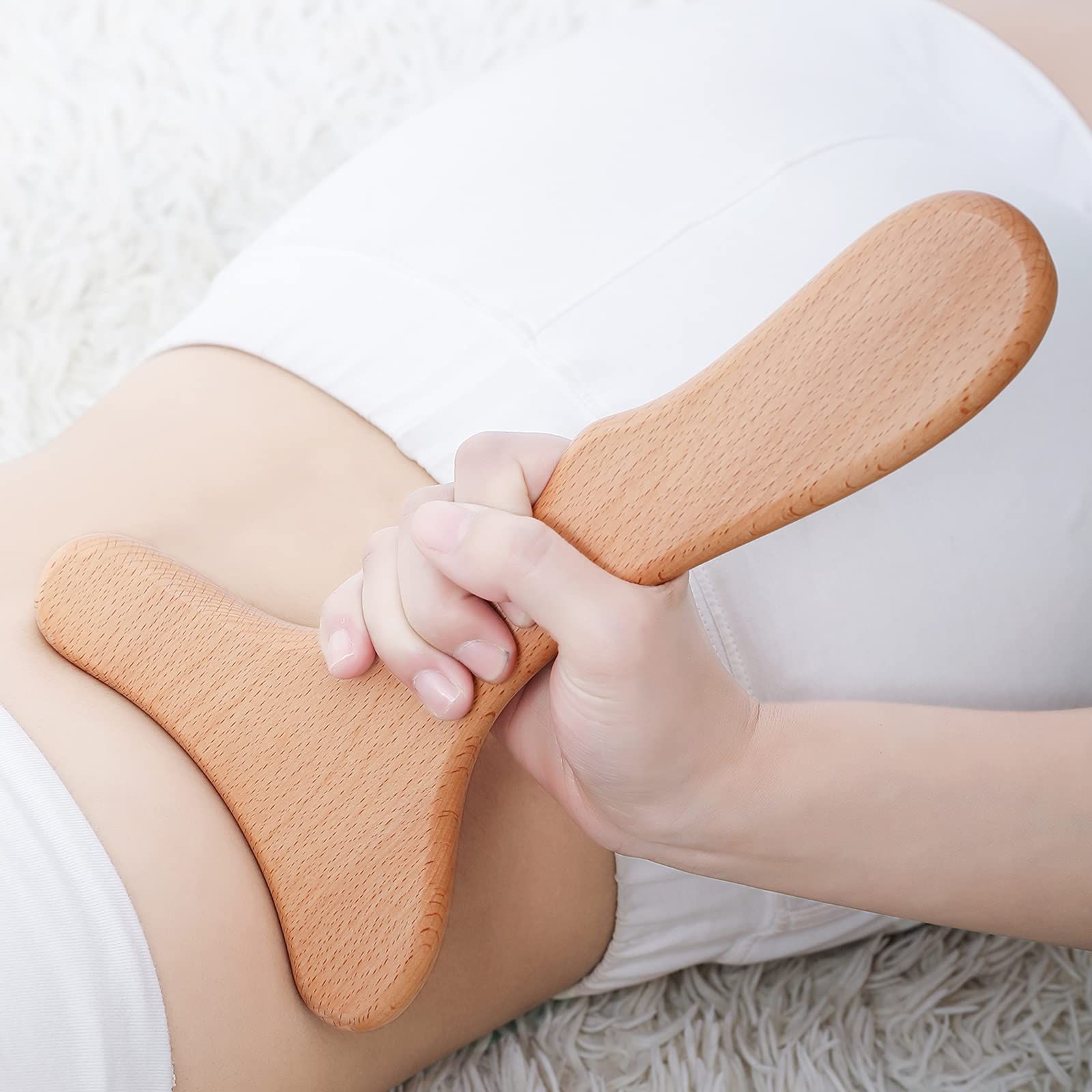 Massage Tool Wooden Lymphatic Drainage Massager One-Handed Body Sculpting Tools forAnti-Cellulite, Gua Sha, Muscle Release