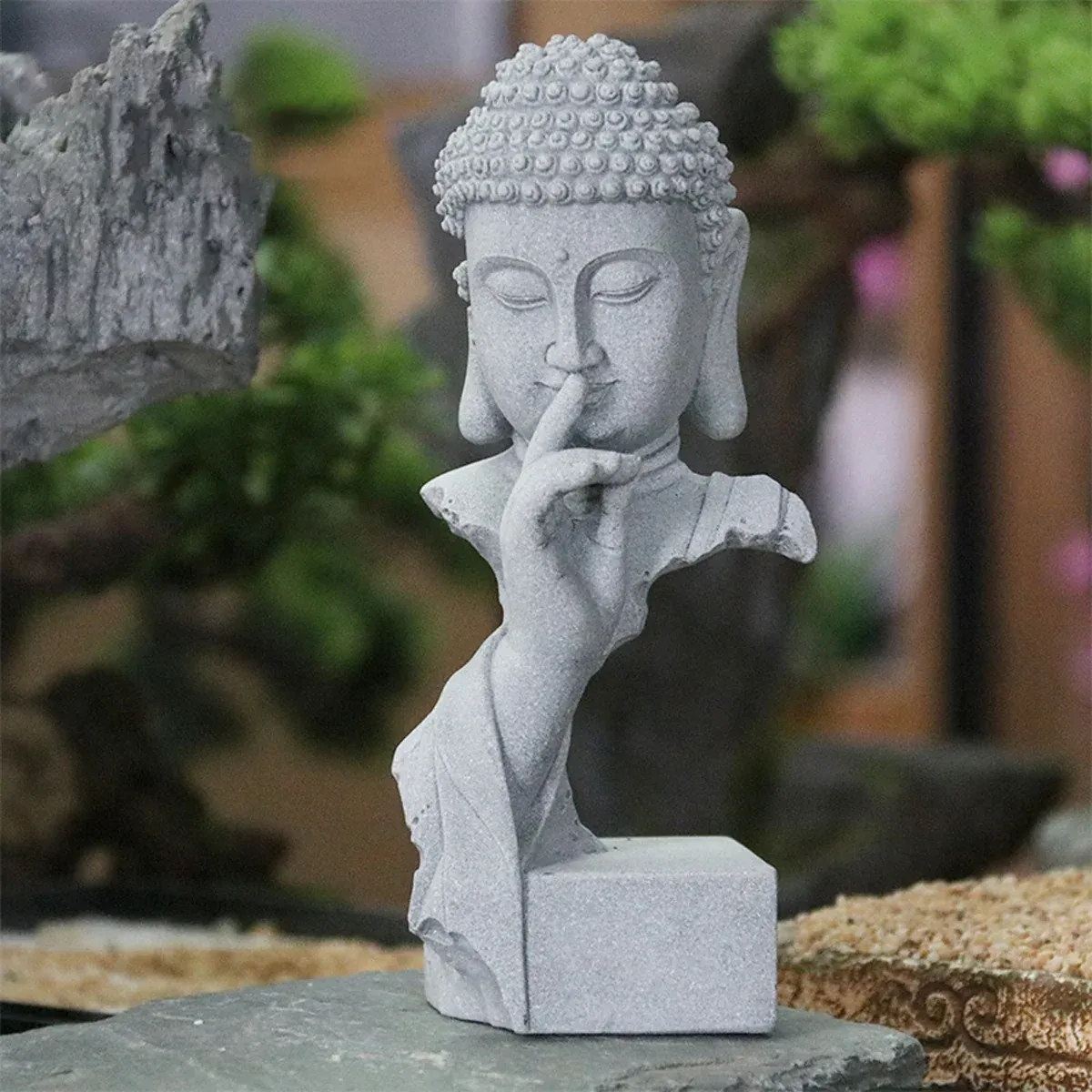 Chinese Garden Buddha Ornament Fish Tank Decoration Resin Statue Landscaping โ image 6