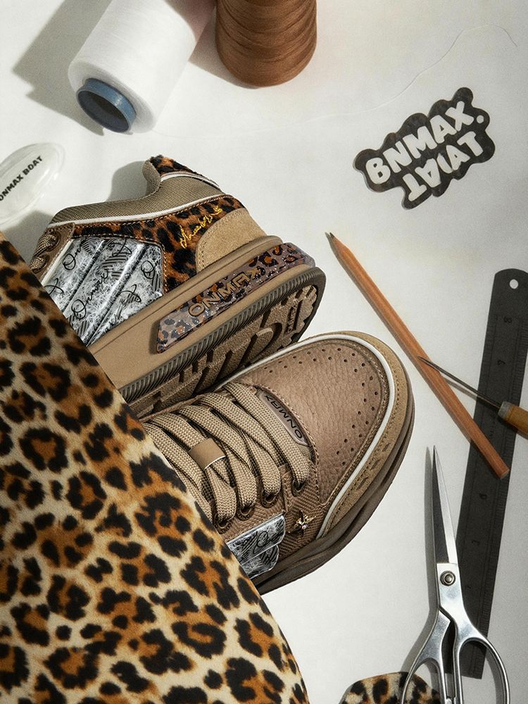 Leopard Print Sneakers Platform Chunky Shoes High-Top Casual Shoes Unisex - Leopard print brown - Size 7(AU7/EU40) โ image 2