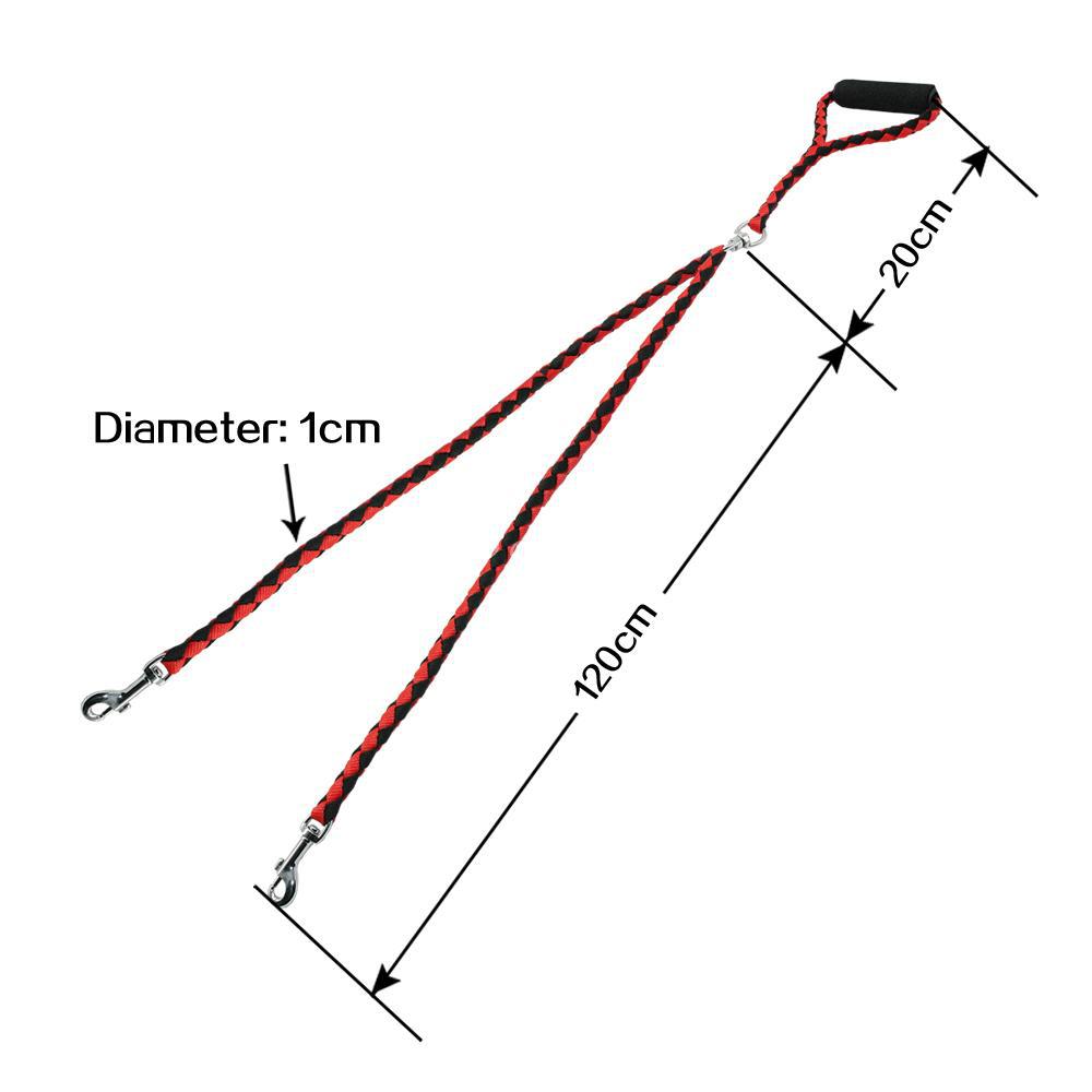 1.4m Double Dog Leash with Red and Yellow Design - Adjustable Pet Harness Lead for Dogs — image 5