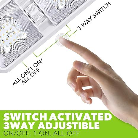 1 Pack 12V RV LED Double Dome Light, 4000-450K Natural White Interior Lamp with ON/OFF Switch for Car Boat โ image 5