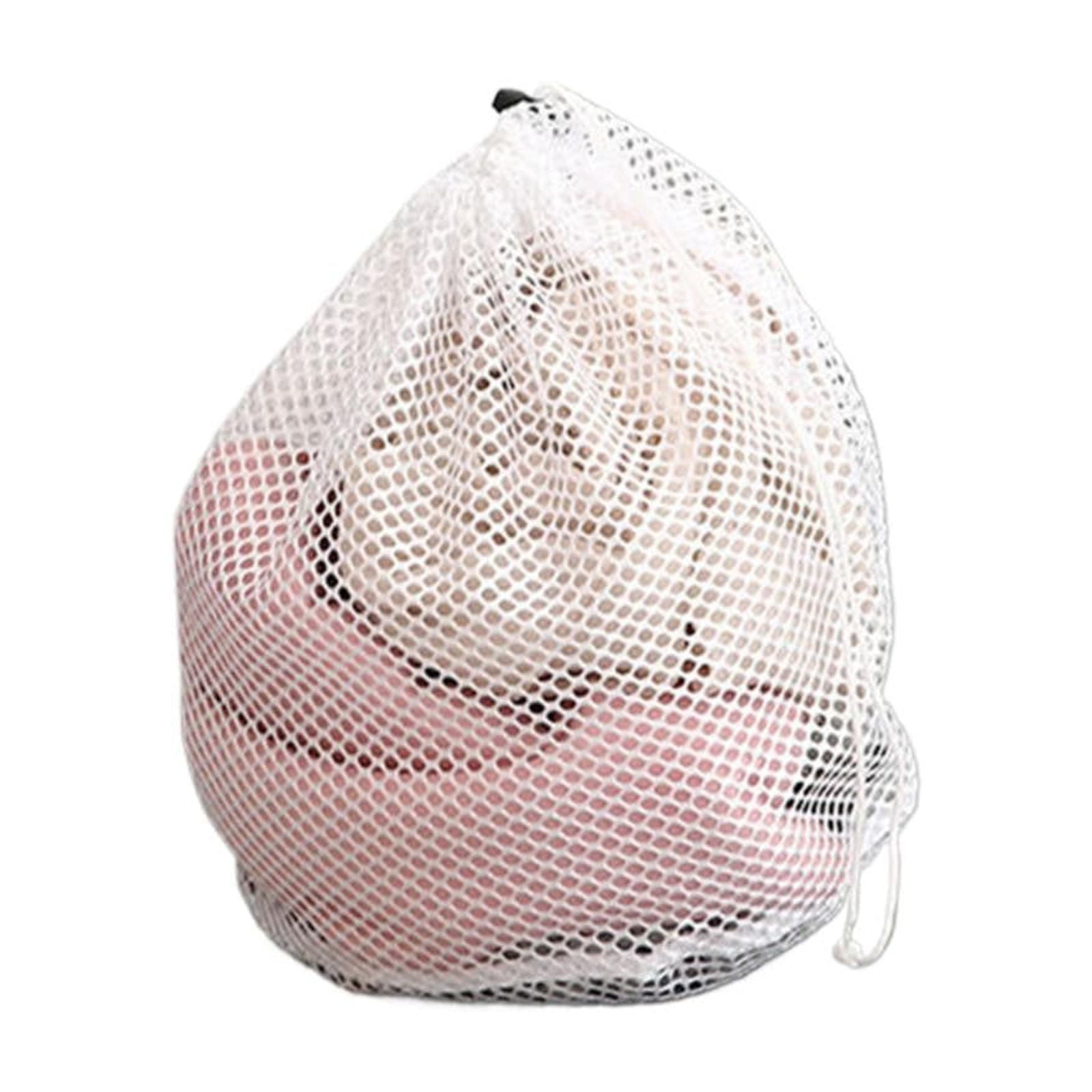 Breathable Storage Sack, Drawstring Laundry Bags, Heavy-Duty Nylon Drawstring Bag, Large Nylon Mesh Gift Dishwasher Bag with, 30 × 40 cm