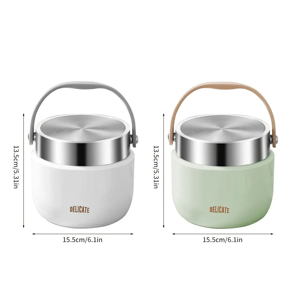 304 Stainless Steel Vacuum Insulated Lunch Box with Leak-Proof Lid – Portable Thermal Food Jar, 6-12H Heat Retention, Perfect for Office, School, Travel & Hot — image 3