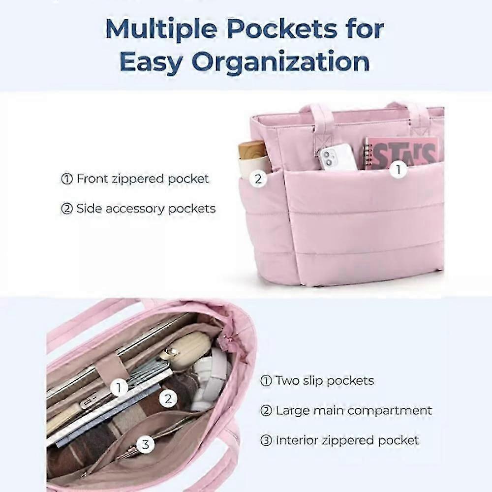 Lightweight Puffy Tote Bag for Women with Compartments Shoulder Bag โ image 5