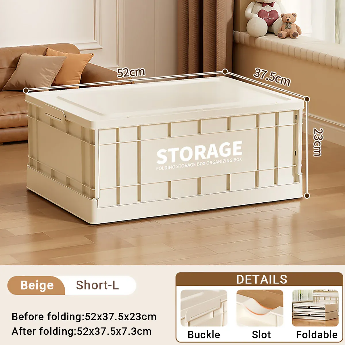 Foldable Large Capacity Household Toy Book Storage Box Space Saving Durable - M — image 5