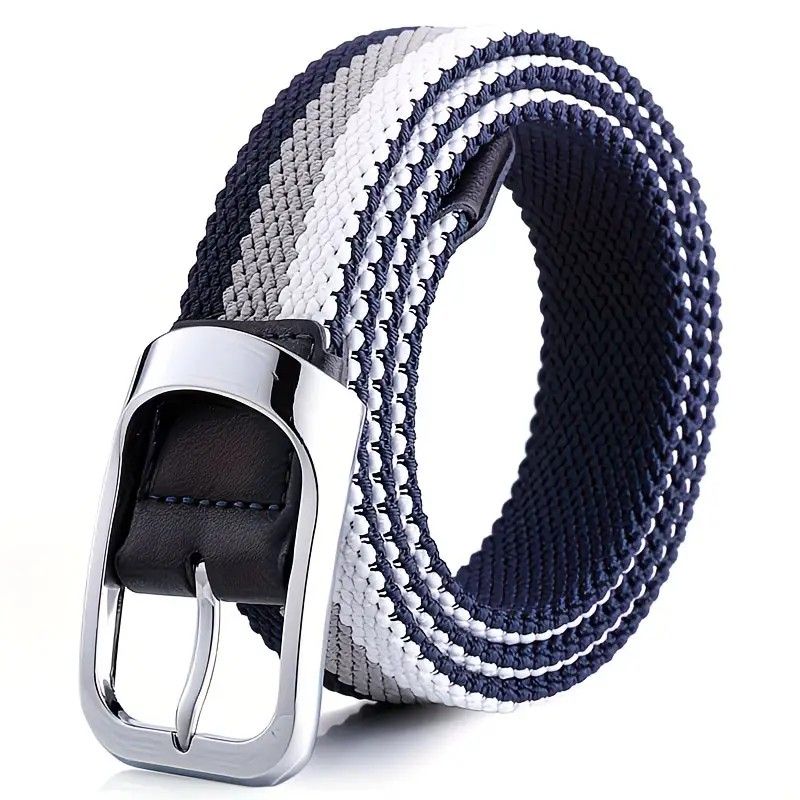 Three-Color Braided Golf Elastic Belt, Unisex, Stretchy Comfort and Versatile Matching, Top Choice for High-Quality Casual Trouser Belts(Black+white+gray) — image 6