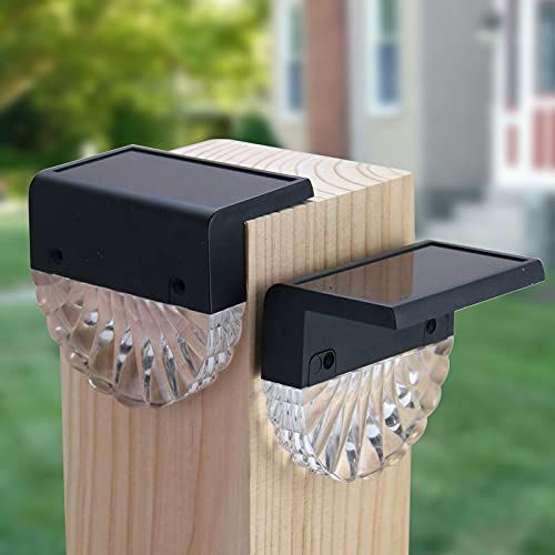2 PCS Solar Deck Lights,Solar Fence Lights Outdoor Waterproof Led,Outside Solar Step Lights for Backyard, /Color — image 4