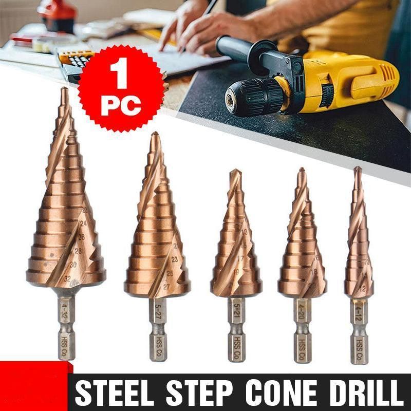 Hss M35 Cobalt Steel Step Cone Drill Bit Hole Saw Cutter 4-12/20/32Mm 5-21/27Mm - M35 Co 4-12mm — image 2