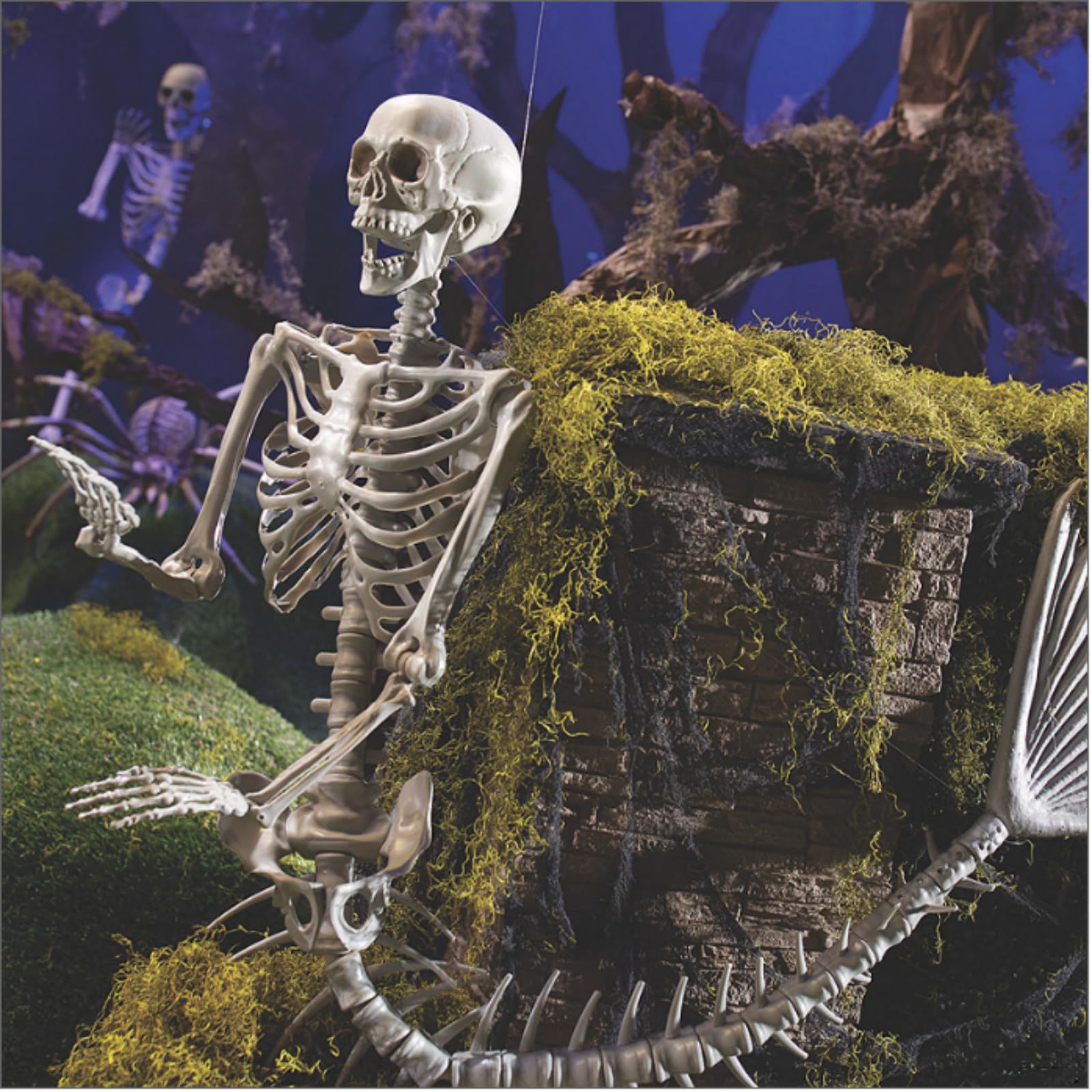 Halloween 31.5 inch Poseable Mermaid Skeleton Prop Haunted Decor — image 2
