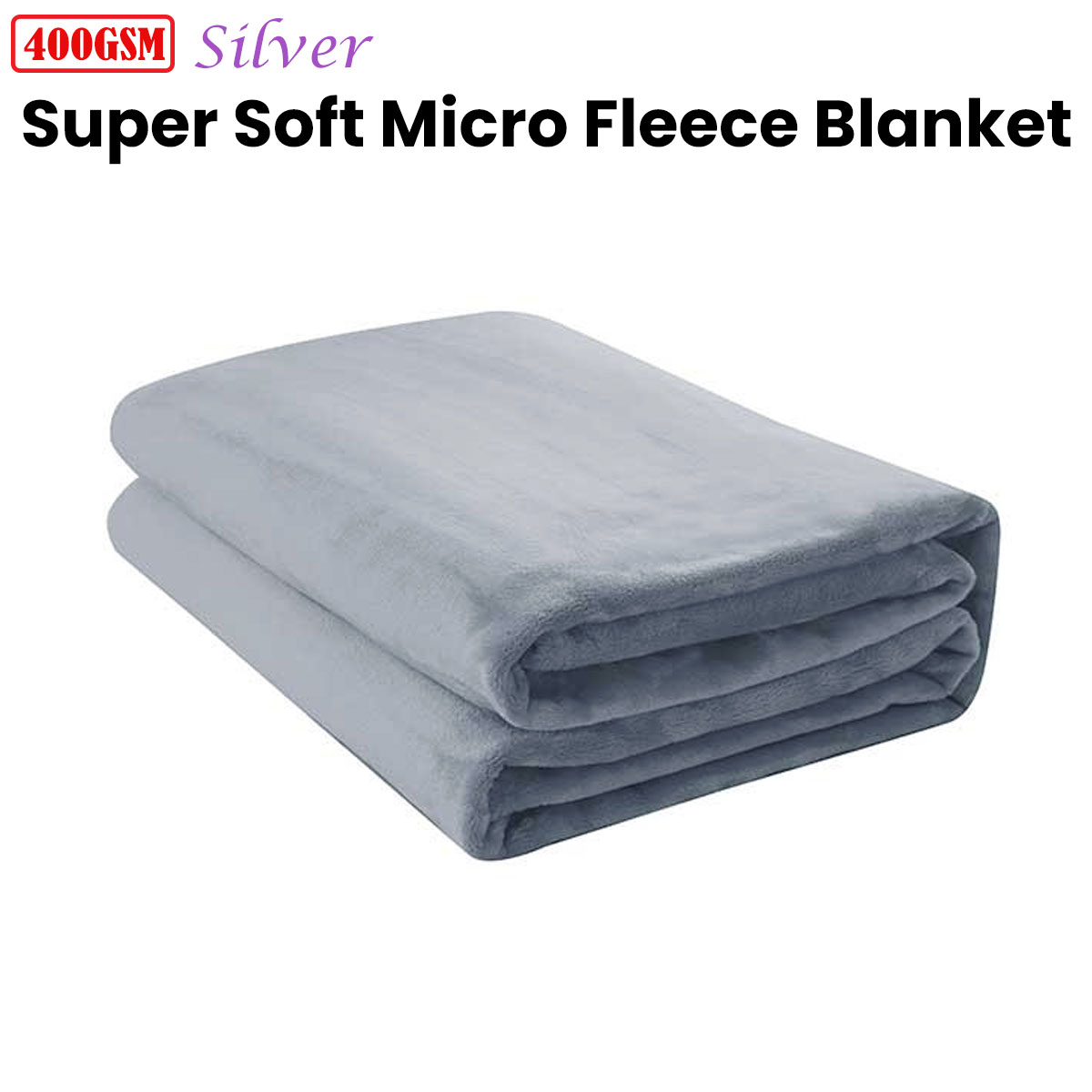 Jason 400GSM Super Soft Micro Fleece Blanket Silver King โ image 2