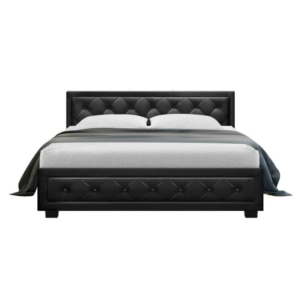 Artiss Bed Frame Queen Size Gas Lift Black TIYO โ image 3