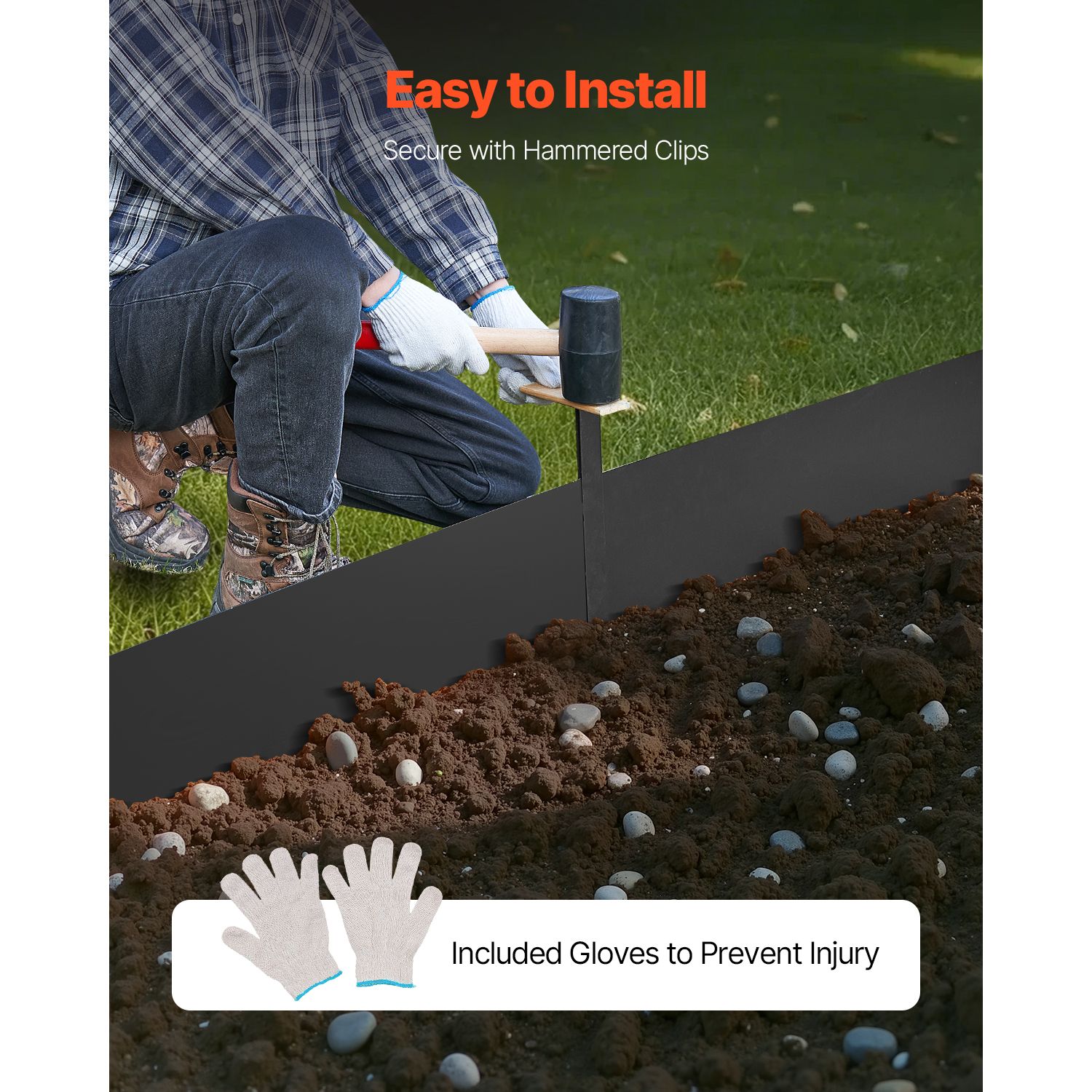 Steel Landscape Edging, 3 Packs 1016 × 203 mm Rust-Resistant Metal Landscape Edging, Bendable Garden Edging Border, Heavy Duty Lawn Edging, Easy-to-Install — image 5